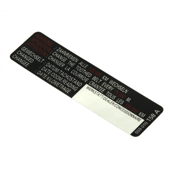 Timing Belt Service Sticker - 059010158A