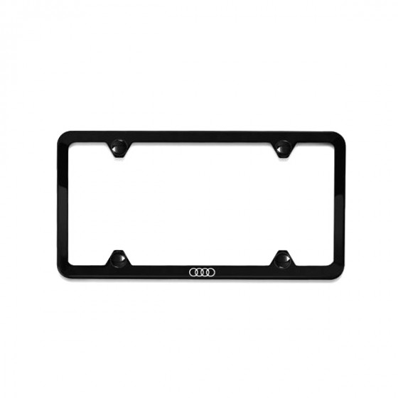 Slimline License Plate Frame (Audi Rings, Black) - ZAW071801C