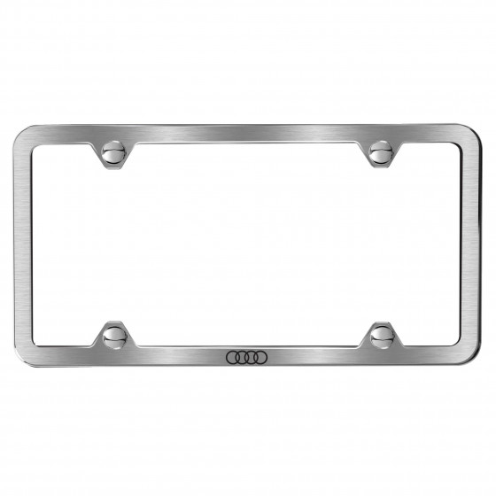 Slimline License Plate Frame (Audi Rings, Brushed) - ZAW071801D