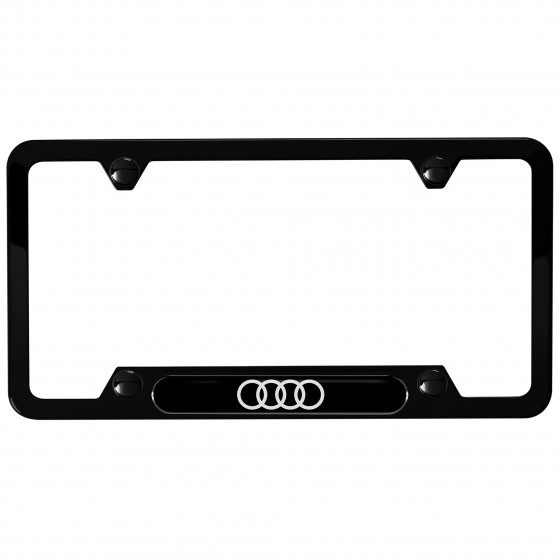 License Plate Frame (Audi Rings, Black Powdercoat) - ZAW071801HDX9