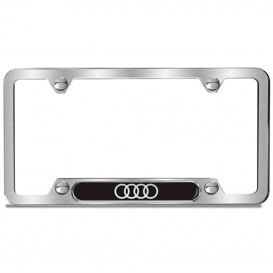 License Plate Frame (Audi Rings, Brushed) - ZAW071801HXZ2