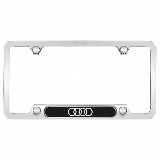 License Plate Frame (Audi Rings, Polished) - ZAW071801HZ10