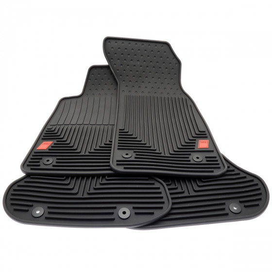Premium Rubber Floor Mats (A4 S4 B5, Audi Sport, Set of 4) - ZAW179004BLK