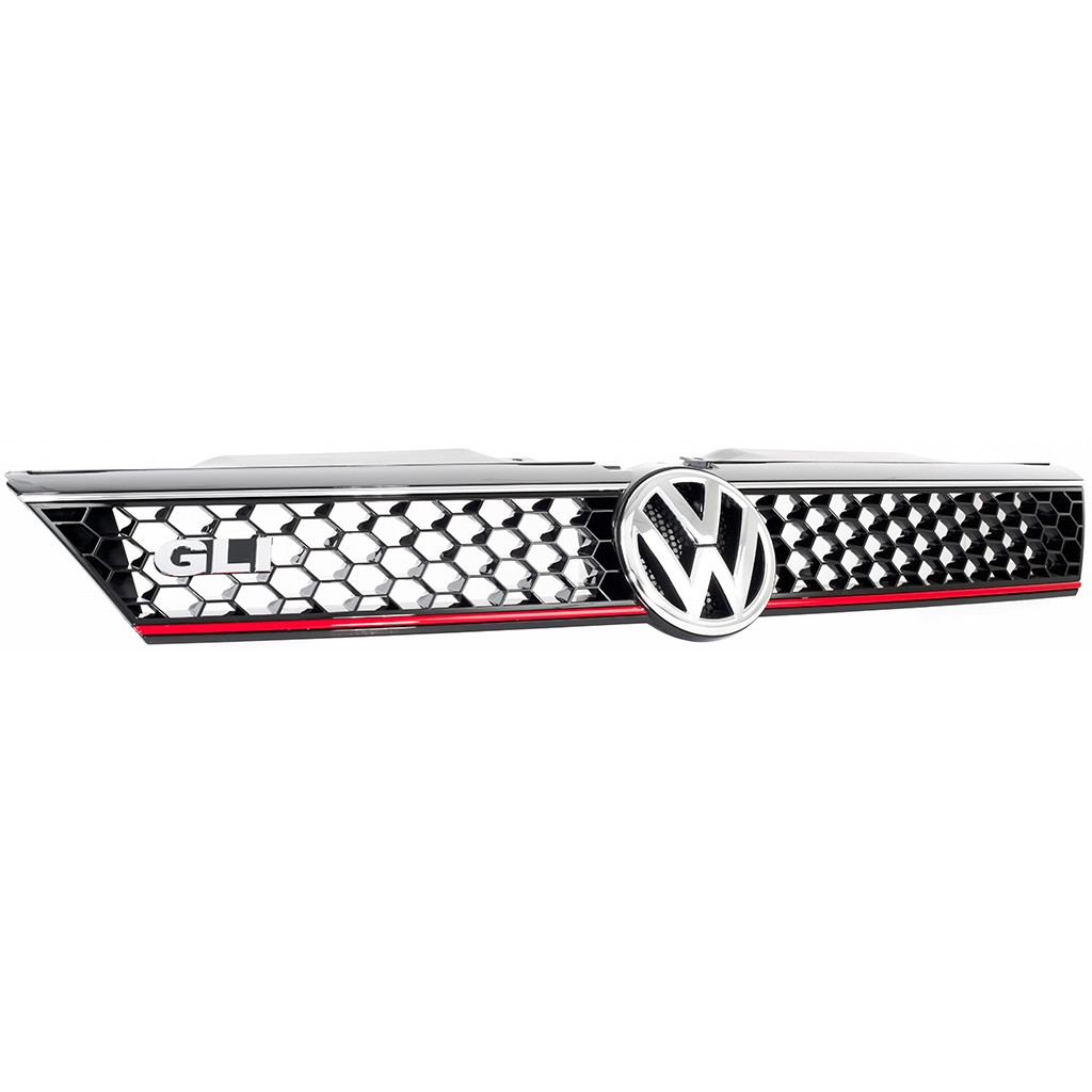 Grille (Jetta Mk6, Honeycomb, w/ Red Strip, w/ Removable GLI, Early)