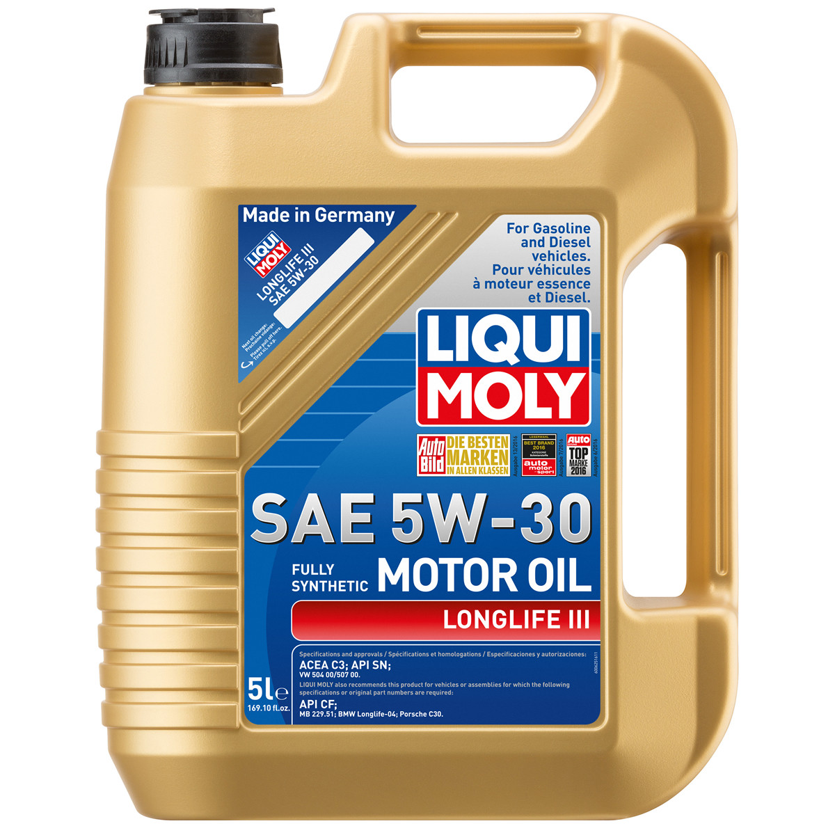 Engine oil Liqui Moly Longlife 3 III 5W-30 for VW 504 00 507 00 BMW LL-04  MB 229
